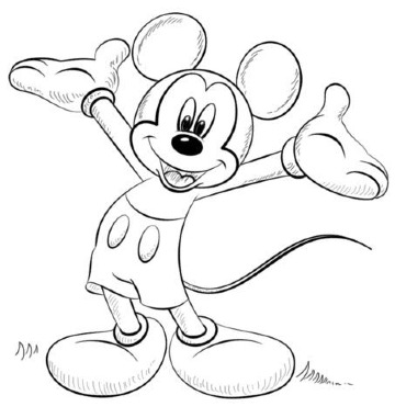 dibujos de mickey mouse a lapiz para niños