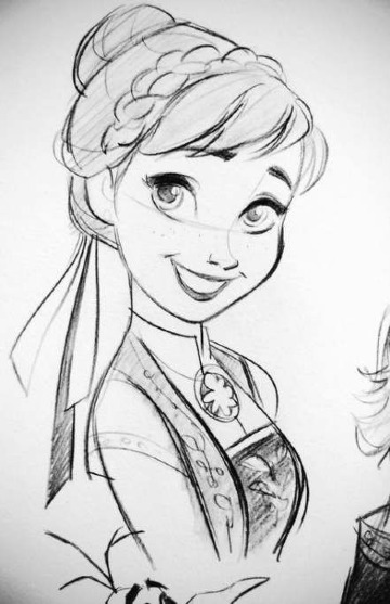 Artisticos dibujos de princesas a lapiz de 4 personajes