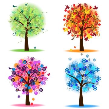 dibujos de las estaciones del año a color