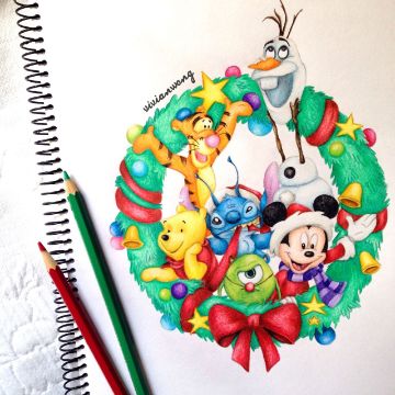 dibujos navideños de disney a colores