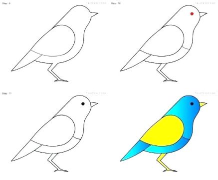 3 Imagenes De Aves Para Dibujar Y Un Patron De Dibujo Personajes Animados De Disney