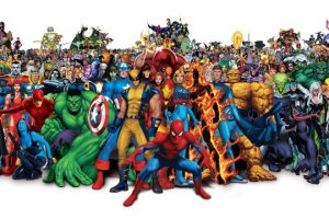 todos los superheroes de marvel posando